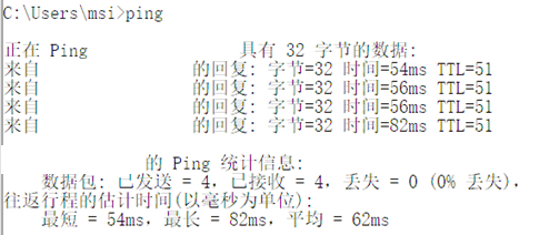 图 1 ping 地址