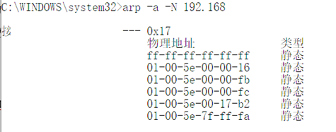 图 26 显示特定 IP 地址的 ARP 缓存项